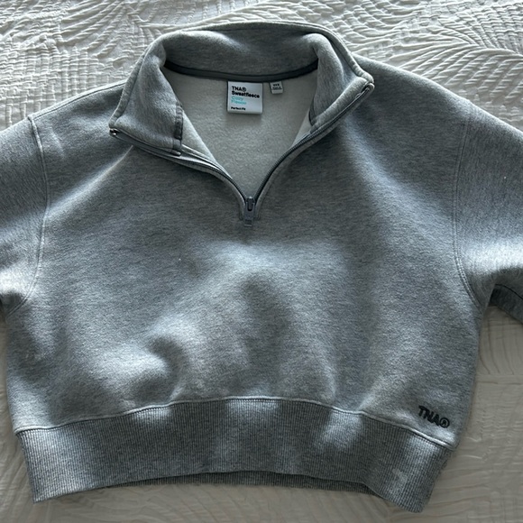 TNA Sweatfleece (from aritiza) cropped quarter zip - Picture 1 of 3